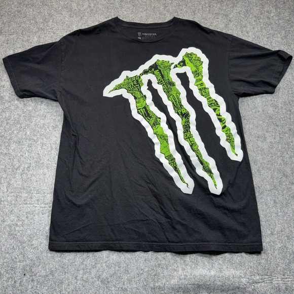 Monster Energy Shirt Men's XL Black Green Claw "Unleash the Beast" BMX Skater - Picture 1 of 7